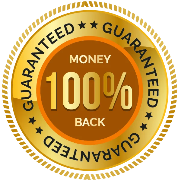 100% money back guarantee seal